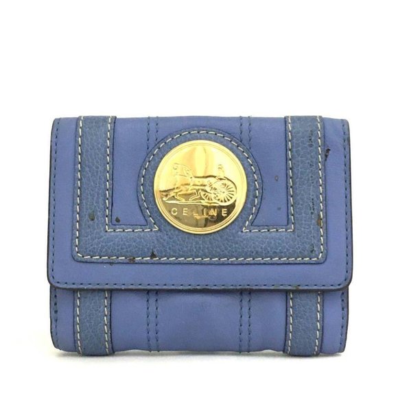 CELINE Horse Carriage Leather Bifold Wallet /6R0817 - Picture 1 of 7